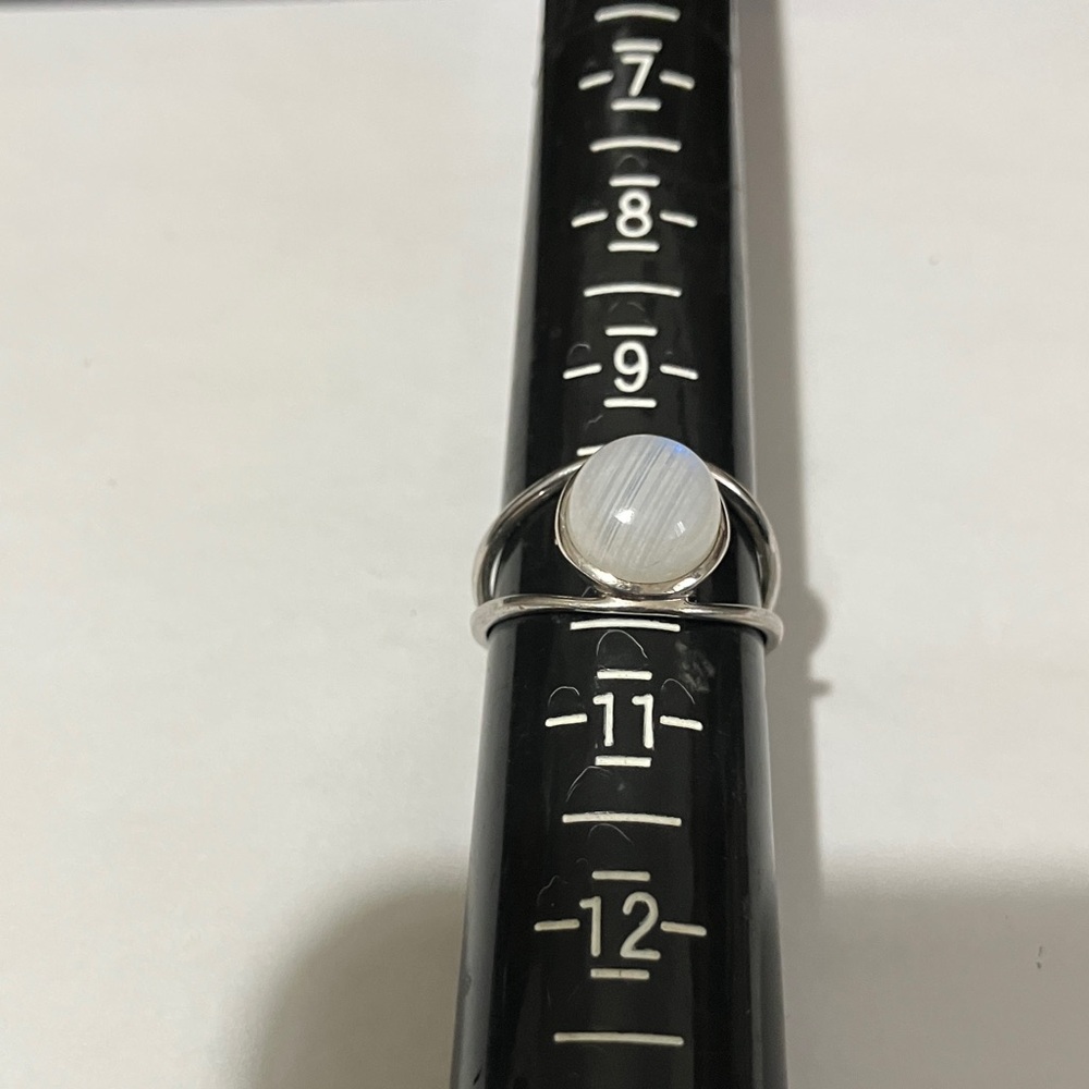 Sterling Silver Milky Quartz Ring Split Setting - image 2